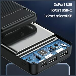 AWEI PowerBank P6K 20000mAh juodos spalvos 2xUSB/Micro-USB - Image 6