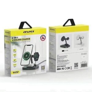 AWEI 4in1 belaidis įkroviklis W2215W Fast Charging juodos spalvos - Image 4