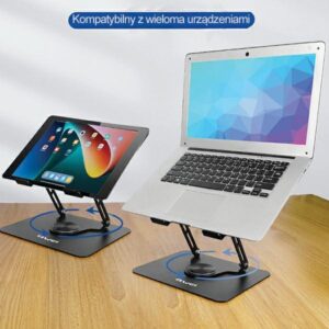 AWEI X46 Rotating Laptop Desk Holder juodos spalvos - Image 3