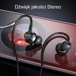 AWEI L3 stereo ausinės 3.5mm jack juodos spalvos - Image 5