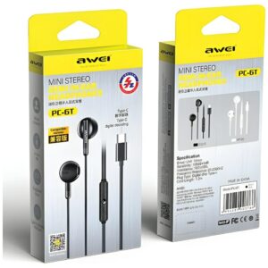 AWEI PC-6T USB stereo ausinės-C juodos spalvos - Image 9