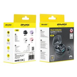 AWEI Bluetooth 5.3 T25 TWS ausinės + docking station juodos spalvos - Image 2