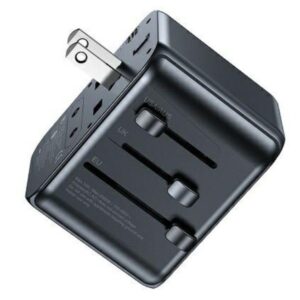 AWEI Laidinis įkroviklis 2xUSB+3xUSB-C C-39 35W4in1 US/AU/EU/UK juodos spalvos Univesal Travel GaN Charger - Image 3