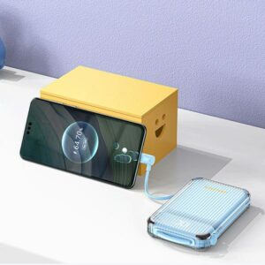 AWEI PowerBank P89K 10000mAh 38.5W juodos spalvos + PD/Lightning cables - Image 5