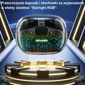 AWEI Bluetooth 5.3 T52 Pro2TWS ausinės + docking station juodos spalvos - Image 3