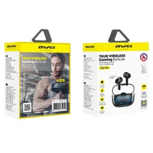 AWEI Bluetooth 5.3 T52 Pro2TWS ausinės + docking station juodos spalvos - Image 8