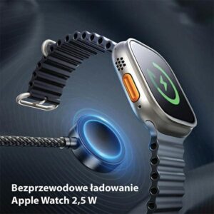 AWEI kabelis W23 3in1 usb-c/lightning/watch100W/10W/2.5W juodos spalvos - Image 4