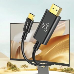 AWEI CL-212T USB-C to HDMI4K 30Hz Cable juodos spalvos - Image 2