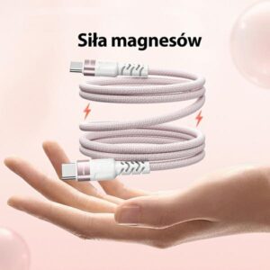 AWEI CL-166T USB-C to USB-C Magnetic Cable juodos spalvos - Image 2