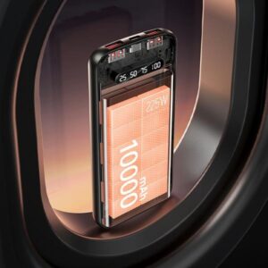 AWEI PowerBank P10K 10000 mAh 22.5W juodos spalvos - Image 3