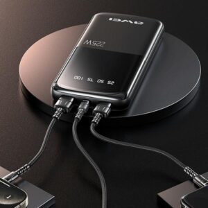 AWEI PowerBank P10K 10000 mAh 22.5W juodos spalvos - Image 4