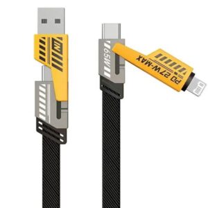 AWEI kabelis CL-226 4in1 usb-c/lightning/USB-A juodos spalvos/juodos spalvos 65W/27W - Image 1