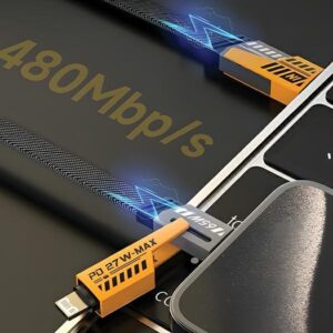 AWEI kabelis CL-226 4in1 usb-c/lightning/USB-A juodos spalvos/juodos spalvos 65W/27W - Image 2
