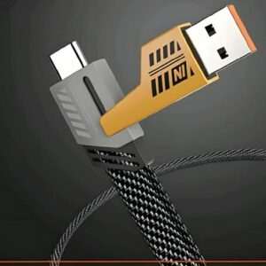 AWEI kabelis CL-226 4in1 usb-c/lightning/USB-A juodos spalvos/juodos spalvos 65W/27W - Image 3