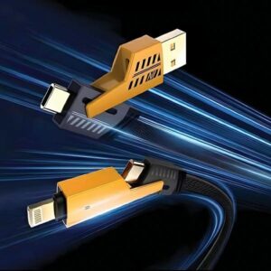 AWEI kabelis CL-226 4in1 usb-c/lightning/USB-A juodos spalvos/juodos spalvos 65W/27W - Image 4