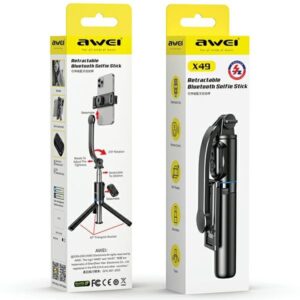 AWEI Selfie Stick X49 juodos spalvos - Image 4