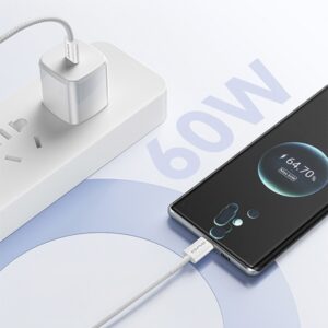 AWEI CL-219T USB-C į USB-C60W juodos spalvos Apple iPhone 15 kabelis - Image 2