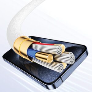 AWEI CL-219T USB-C į USB-C60W juodos spalvos Apple iPhone 15 kabelis - Image 4