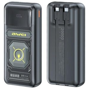 AWEI PowerBank P99K 20000mAh 22.5W juodos spalvos - Image 1