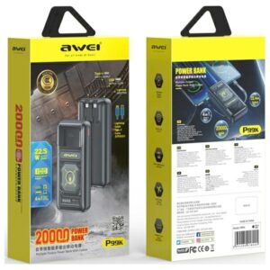 AWEI PowerBank P99K 20000mAh 22.5W juodos spalvos - Image 2