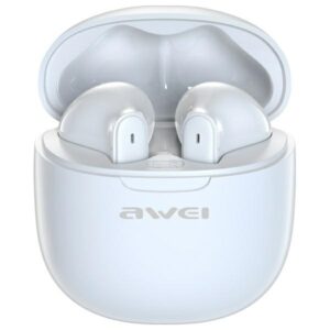 AWEI Bluetooth 5.3 T68 ENCTWS ausinės + docking station baltos spalvos - Image 1