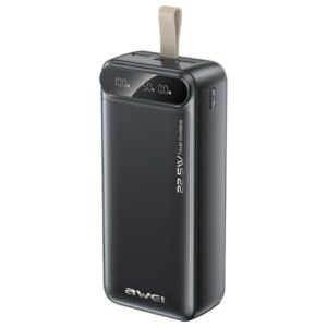 AWEI PowerBank PA-12 30000mAh 22.5W juodos spalvos - Image 1
