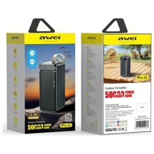 AWEI PowerBank PA-13 50000mAh 22.5W juodos spalvos - Image 2