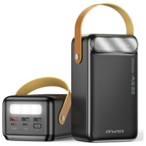 AWEI PowerBank P101K 60000mAh 22.5W juodos spalvos - Image 1