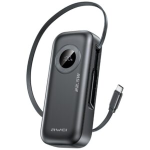 AWEI PowerBank PA-9 10000mAh 22.5W juodos spalvos - Image 1