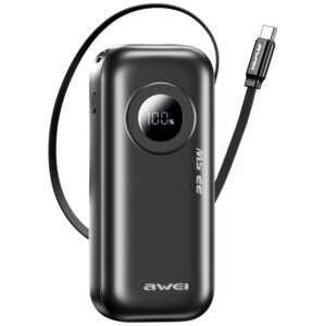 AWEI PowerBank PA-9 10000mAh 22.5W juodos spalvos - Image 2