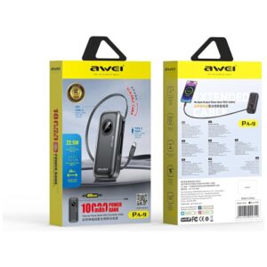 AWEI PowerBank PA-9 10000mAh 22.5W juodos spalvos - Image 3