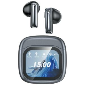Belaidės ausinės AWEI TP100 ENC Bluetooth 5.4 TWS + docking station juodos spalvos
