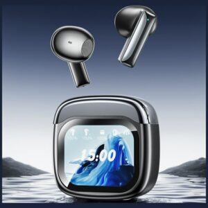 Belaidės ausinės AWEI TP100 ENC Bluetooth 5.4 TWS + docking station juodos spalvos - Image 2
