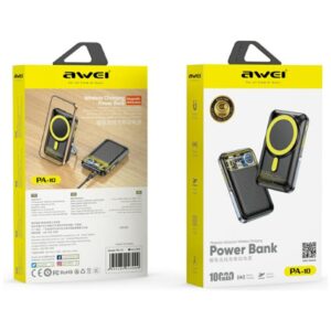 Induction powerbank Awei PA-10 10000mAh MagSafe juodos spalvos - Image 2