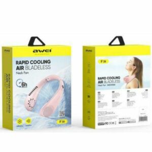AWEI Neck Ventiliatorius F31 1200mAh rožinės spalvos - Image 2