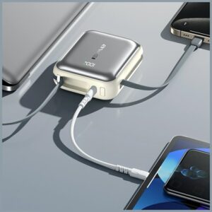 Power bank Awei C03 20000mAh USB-A/USB-C + Lightning/USB-C cables silver - Image 3