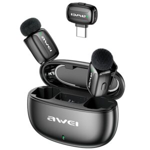 Belaidis mikrofonas AWEI MK5 Duo Ai-Voice juodos spalvos