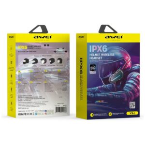 Wireless earphone for helmet AWEI VS-1 V5.4 juodos spalvos - Image 2