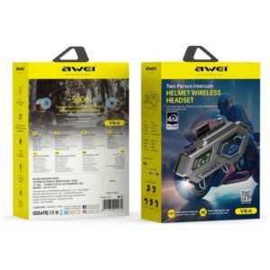 Motorcycle Intercom Headset AWEI VS-6 juodos spalvos - Image 2