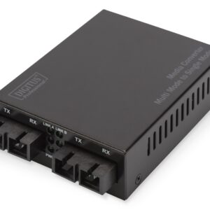 Digitus DN-82124 tinklo medijos keitiklis 1000 Mbit/ai 1310 nm Vienas režimas, Keli režimai Juoda - Image 1