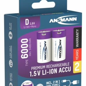 Ansmann 1314-0005 buitinė baterija Įkraunama baterija D Ličio-jonų (Li-Ion) - Image 2
