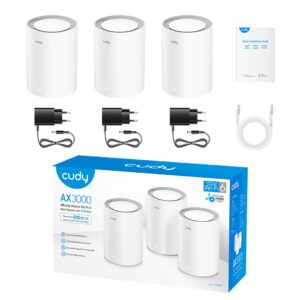 Cudy AX3000 Wi-Fi 6 Mesh 2.5G Solution Dviguba juosta (2,4 GHz / 5 GHz) Wi-Fi 6 (802.11ax) Balta Vidinis - Image 3
