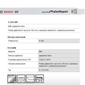 BOSCH S1125VFR 225mm BIMETALINIS /5vnt....W