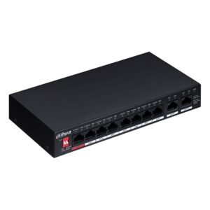 Dahua Technology PoE PFS3010-8ET-96-V2 tinklo komutatorius Ne-valdomas Gigabit Ethernet (10/100/1000) Maitinimas per Eternetą (PoE) Juoda