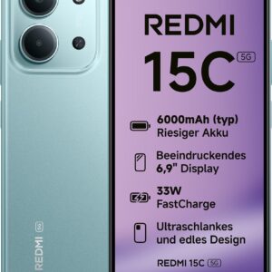 Xiaomi Redmi 15C 17,5 cm (6.9") 5G C tipo USB 4 GB 128 GB 6000 mAh Žalia