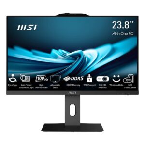 MSI AIO PRO AP242P 14M-649XEU i5-14400 23,8 colių IPS LED FHD neliestinis, atsparus atspindžiams 16 GB SSD 512 GB M.2 AX211 WiFi 6E NoOS Juodas