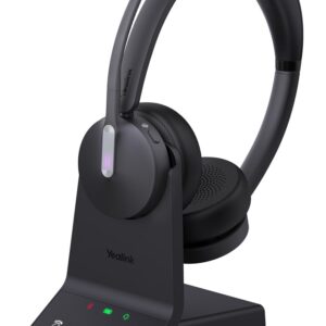 Yealink WH64 Dual Teams Laisvų rankų įranga Bevielis Su lankeliu Biuras / skambučių centras C tipo USB Bluetooth Juoda