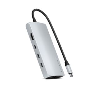 Satechi ST-P8KES knyginių kompiuterių dokas / jungčių replikatorius Vielinis USB 3.2 Gen 1 (3.1 Gen 1) Type-C Sidabras