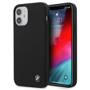 BMW BMHCP12SSILBK Apple iPhone 12 mini 5.4" juodos spalvos kietas dėklas Silicone Signature