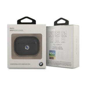 BMW BMAPSSLNA AirPods Pro dėklas navy Geniune Leather sidabro spalvos Logo - Image 3